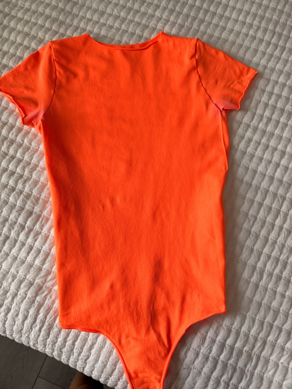 Skims Bright Orange Short Sleeve Bodysuit